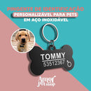 Pingente de Identificação Personalizável para Pets em Aço Inoxidável - Amor PetShop