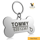 Pingente de Identificação Personalizável para Pets em Aço Inoxidável