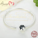 Pulseira para charms CORAÇÃO AMOR de PET, Prata 925 Original