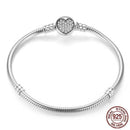 Pulseira para charms CORAÇÃO AMOR de PET, Prata 925 Original