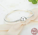 Pulseira para charms CORAÇÃO AMOR de PET, Prata 925 Original